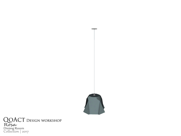 Sims 4 — Rosa Ceiling Lamp Crystal Cut Protrusion by QoAct — Part of the Rosa Dining Room QoAct Design Workshop | 2017
