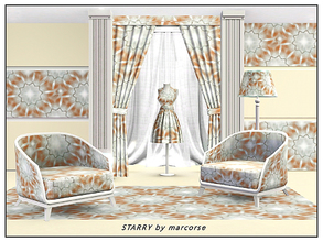 Sims 3 — Starry_marcorse by marcorse — Geometric pattern: starbursts and stars in brown and grey