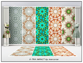 Sims 3 — X-tra Impact_marcorse by marcorse — Five geometric abstract patterns with extra impact. All are found in
