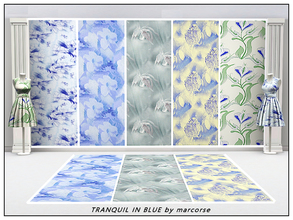 Sims 3 — Tranquil in Blue_marcorse by marcorse — Five tranquil patterns in shades of blue. [If you do not wish to