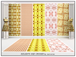 Sims 3 — Noughts and Crosses_marcorse by marcorse — Five collected patterns - most with zeros, crosses of numeral ones in