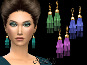 Sims 4 — NataliS_Tiered Tassel Earrings by Natalis — Tiered tassel earrings. FT-FA-YA 4 colors.