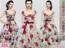 Sims 4 — Romi dress RECOLOR 2 (Needs mesh) by Colores_Urbanos — 30 recolors - floral Need mesh, look at recommended. Your