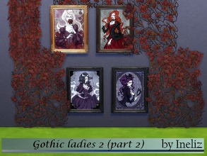 Sims 4 — Gothic ladies 2 (part 2) by Ineliz — A set of gothic portraits of females. 