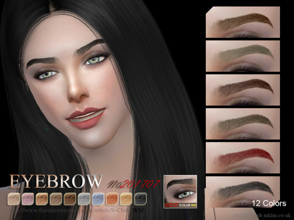 Sims 4 — S-Club WM ts4 Eyebrows F 201707 by S-Club — Eyebrows for female; 12 colors, hope you like, thank you!!