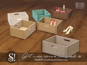 Sims 4 — Jules wicker box by SIMcredible! — by SIMcredibledesigns.com available at TSR 5 colors variations