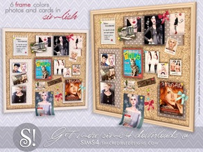 Sims 4 — Jules cork board in simlish by SIMcredible! — by SIMcredibledesigns.com available at TSR 6 colors variations