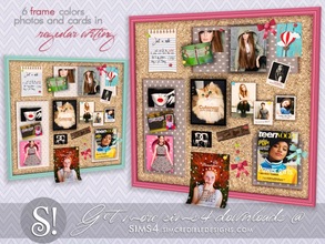 Sims 4 — Jules cork board in English by SIMcredible! — by SIMcredibledesigns.com available at TSR 6 colors variations