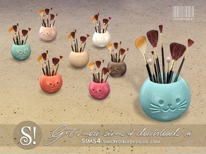 Sims 4 — Jules makeup brushes by SIMcredible! — by SIMcredibledesigns.com available at TSR 7 colors variations