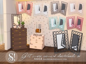 Sims 4 — Jules decor mirror by SIMcredible! — by SIMcredibledesigns.com available at TSR 7 colors variations