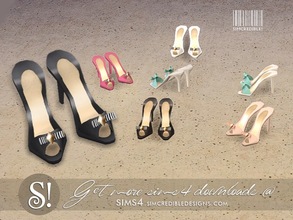 Sims 4 — Jules heeled sandals by SIMcredible! — by SIMcredibledesigns.com available at TSR 5 colors variations