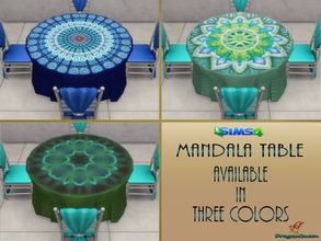 Sims 4 — Mandala Table by DragonQueen — A gorgeous mandala graces this 2x2 table with plenty of extra slots for decor,