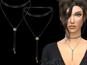 Sims 4 — NataliS_Emotion choker by Natalis — Cord choker with emotion slider. FT-FA-YA 3 colors.