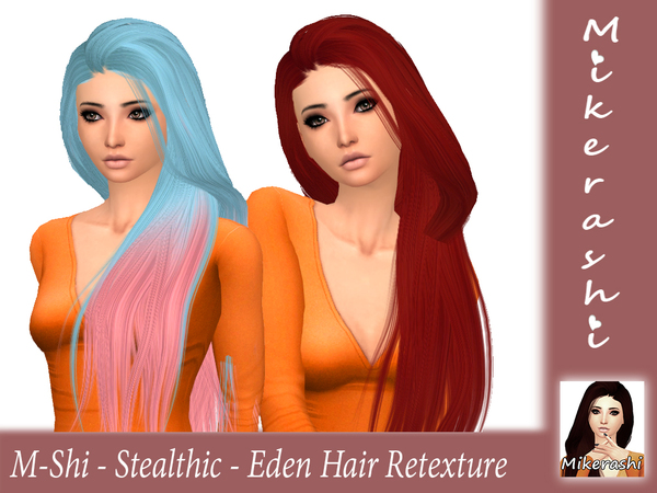 Sims 4 — M-Shi - Stealthic - Eden Hair Retexture (Mesh Needed) by mikerashi — -20 Colors -Texture made by Me -Custom