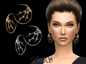 Sims 4 — NataliS_Spiked Hoop Earrings by Natalis — Crystals Spiked Hoop Earrings. FT-FA-YA 2 colors.