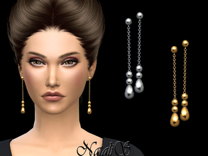 Sims 4 — NataliS_Beaded chain drop earrings by Natalis — Beaded chain drop earrings. FT-FA-YA 2 colors.