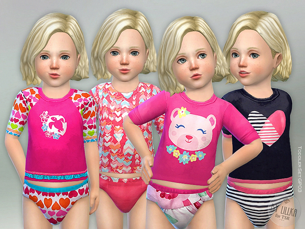 Sims 4 — Toddler Set GP03 by lillka — Toddler Set GP03 This 2 part set includes top and panties for toddler girls New