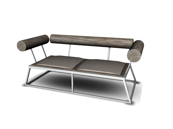 Sims 4 — Neutral Outdoor Loveseat by Angela — Neutral Outdoor Loveseat. Wood, white and Wool fabric, for outdoor use