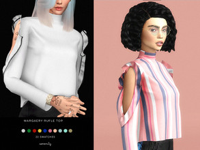 Sims 4 — Margaery Ruffle Top by serenity-cc — 22 swatches; custom thumbnail; 