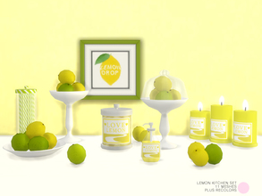 Sims 4 — Lemon Kitchen Set by DOT — Lemon Kitchen Set. 11 Contemporary Kitchen Clutter and Miscellaneous Decorating items