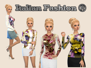 Sims 4 — Italian charm 2017 by massy76it2 — 4 women's t-shirts 4 fantasies Italian cloth Italian fashion