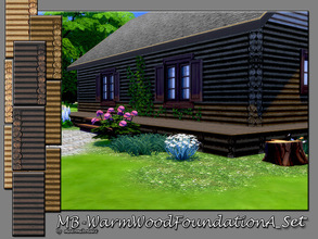 Sims 4 — MB-WarmWoodFoundationA_Set by matomibotaki — A set of 3 foundations, matching the - MB-WarmWoodA_SET - of walls