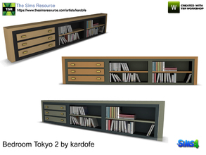 Sims 4 — kardofe_Bedroom Tokyo_Library by kardofe — Bookcase with drawers and many books, can also be placed decorative,