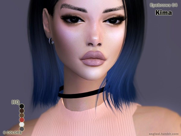 Sims 4 — Eyebrows04 Kima by ANGISSI — -Female -6 colors -HQ texture -Custom CAS image