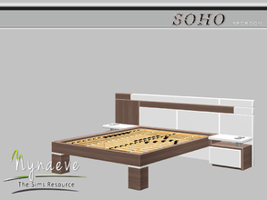 Sims 3 — Soho Bed Frame by NynaeveDesign — Soho Bedroom - Soho Bedframe Mix and Match it with the Soho Bedding. Located