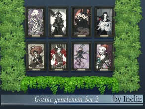 Sims 4 — Gothic gentlemen Set 2 by Ineliz — A set of portraits of gothic gentlemen. 