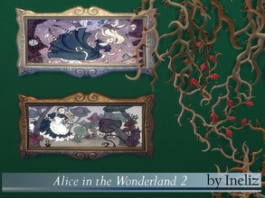 Sims 4 — Alice in the Wonderland 2 by Ineliz — A set of paintings with Alice in the Wonderland theme.