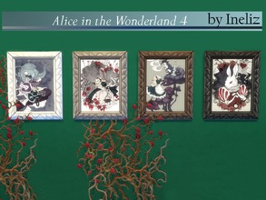 Sims 4 — Alice in the Wonderland 4 by Ineliz — A set of paintings with Alice in the Wonderland theme.