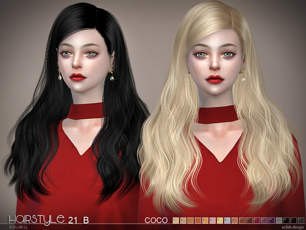 Sims 4 — sclub ts4 hair CoCo n21B by S-Club — The long curly hair for The Sims 4. 16 kinds of color for B Hope you enjoy