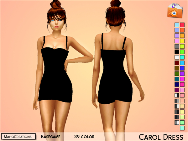 Sims 4 — Carol Dress by MahoCreations — - new mesh - basegame - 39 colors - teen to adult