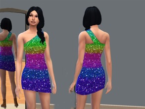 Sims 4 — Female Raimbow Dress by MichaelDiPuorto — Female Raimbow Dress