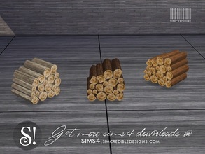 Sims 4 — Like a Sunday few logs by SIMcredible! — by SIMcredibledesigns.com available at TSR 3 colors variations
