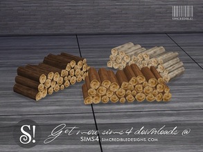 Sims 4 — Like a Sunday logs by SIMcredible! — by SIMcredibledesigns.com available at TSR 3 colors variations 