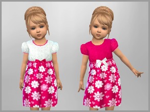 Sims 4 — Toddler Summer Floral Dress by SweetDreamsZzzzz — Set of 2 toddlers summer floral dresses for everyday and party