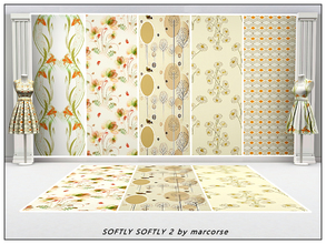 Sims 3 — Softly Softly 2_marcorse by marcorse — Five collected patterns in soft tonings.Daisy Reverse/Smudged Floral are