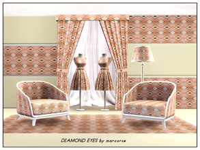 Sims 3 — Diamond Eyes_marcorse by marcorse — Geometric pattern: diamond shapes with 'eyes' in pink, brown and white