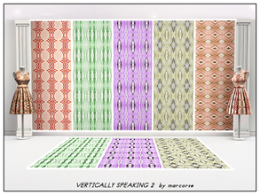 Sims 3 — Vertically Speaking 2_marcorse by marcorse — Five selected patterns with vertical designs. All are found in