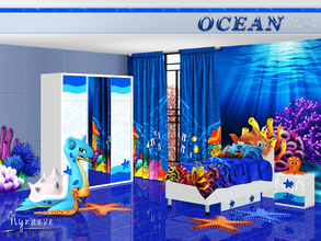 Sims 3 — Ocean Kids Bedroom by NynaeveDesign — A watery kids room with bright and colorful coral reefs, lush plants and