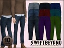 Sims 4 — Slim Jeans by Swiftbeyond — Skinny jeans in a variety of washes and colors. Available in 10 styles! Vneck