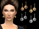 Sims 4 — NataliS_Disc with Crystals Drop Earrings by Natalis — Disc with crystals drop earrings. Perfect timeless