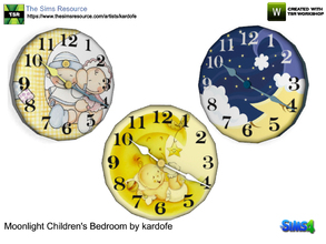 Sims 4 — kardofe_Moonlight Children's Bedroom_Clock by kardofe — Clock with funny children's illustrations, ideal for