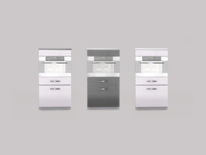 Sims 4 — Gourmet Kitchen (Black_White Version) - Cabinet (Deco Oven)  by ung999 — Gourmet Kitchen (Black and White