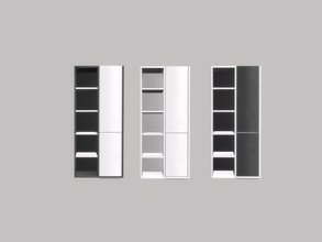 Sims 4 — Gourmet Kitchen (Black and White Version) - Cabinet Shelf by ung999 — Gourmet Kitchen (Black and White Version)