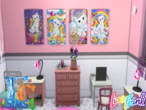 Sims 4 — Lisa Frank Wall Art Set by erickiacoleman2 — - Original mesh belongs to the TheNumbersWoman -