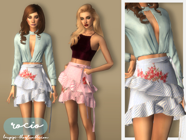 Sims 4 — Rocio - Skirt by laupipi2 — This is my new skirt which is perfect for summer with a top or a blouse 6 Different