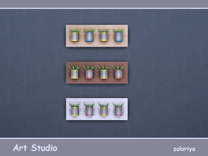 Sims 4 — Art Studio Wall Plants by soloriya — Four wall plants on a board. Part of Art Studio set. 3 color variations.